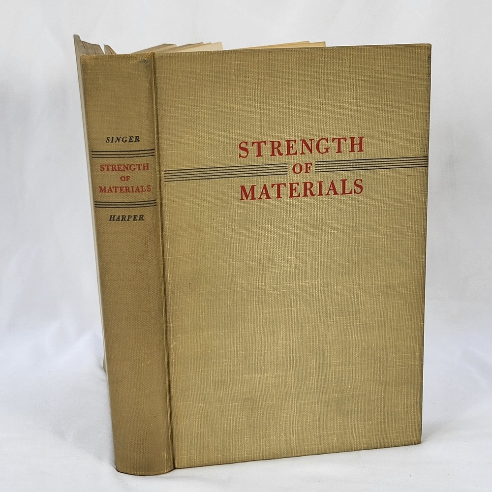VTG 1951 Strength of Materials Singer 1st Edition Science Engineering HC